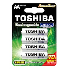 pilhas recarregáveis Toshiba 2600 mAh
