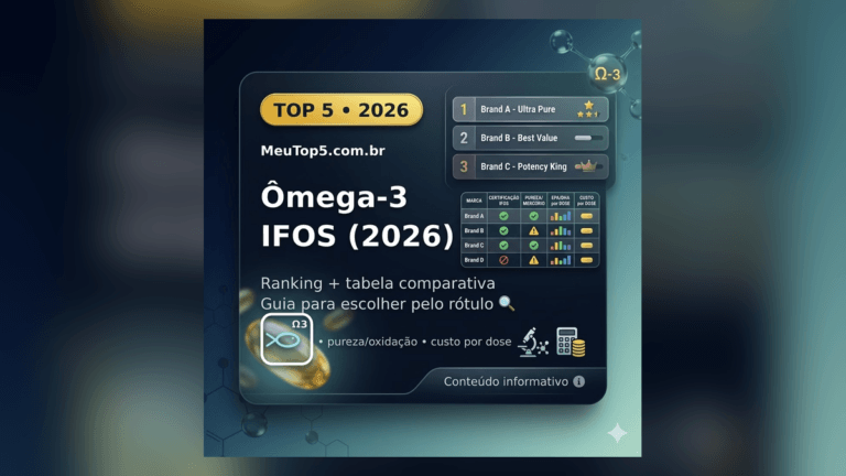 Ômega 3 com selo IFOS: Top 5 (2026) + tabela EPA/DHA e custo por dia