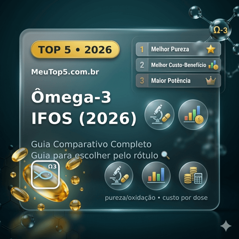 Ômega 3 com selo IFOS: Top 5 (2026) + tabela EPA/DHA e custo por dia