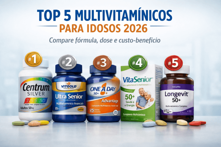 Melhor multivitamínico para idosos em 2026: Top 5 para memória, ossos e imunidade